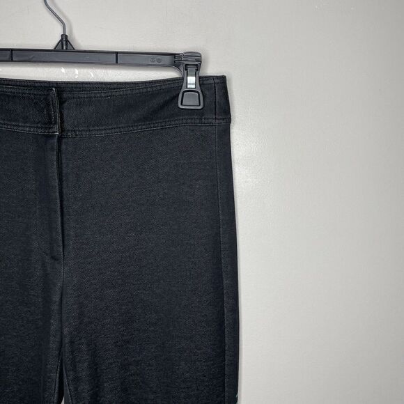 MONSE Pants Womens 2 Black Stretch Denim Ankle Zip Flare Green Side Stripe - Picture 2 of 12